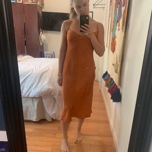 Aritizia midi slip dress orange